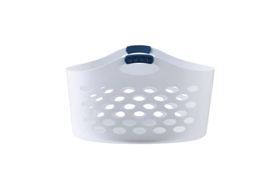 Rubbermaid 1.5 Bushel Capacity Durable Versatile Flex N Carry Portable Flexible Laundry Basket With Convenient Carrying Handles, White, Organization and Storage for Laundry/Garage/Home