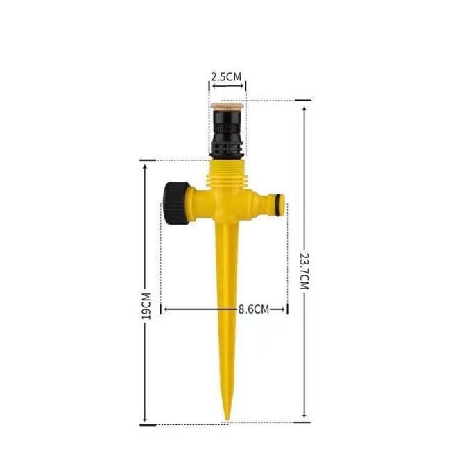 2 Pack Lawn Sprinklers for Yard - 360 Coverage Water Sprinklers for Small Medium Garden Irrigation, Adjustable Spray - Perfect for Yard, Lawn & Play - Yellow Plastic