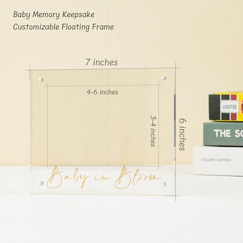 Calculs Baby US Frame Baby in Bloom Ultrasound Sonogram Keepsake Acrylic Picture Frame Freestanding Double Sided Magnetic Lucite Frameless Display Gifts