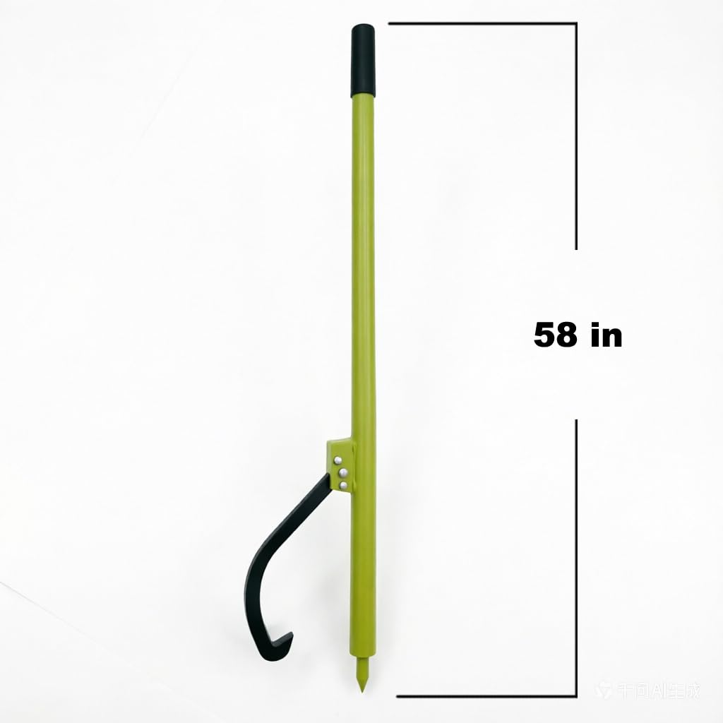OAOLOWF 58" Log Peavey, Adjustable Heavy Duty Log Roller Cant Hook, Opening Felling Log Roller with Rubber Grip, Log Cant Hook Logging Tools for Rolling, Raising, Turning Logs up to 19" Dia