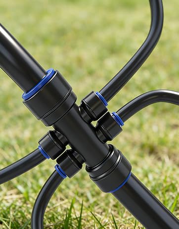 237FT All Quick-Connect Drip Irrigation System Kit with 40 Adjustable Nozzles, UV-Proof 1/2" & 1/4" PE Tubing, for Greenhouse, Lawn & Potted Plants Watering (40FT + 197FT)