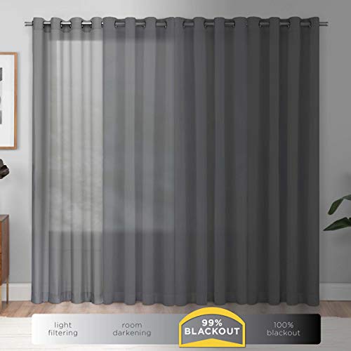 ECLIPSE Kendall Modern Blackout Thermal Rod Pocket Window Curtain for Bedroom or Living Room (1 Panel), 42 in x 84 in, Black
