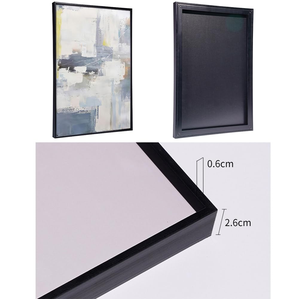 Wall Art Set of 3 Boho Natural Simple Black White for Living Room Bedroom Large Wall Art Paintings Framed Canvas painting Artworks for Office Decor, Posters&Prints Home Decor (24 "X 32", Grey)