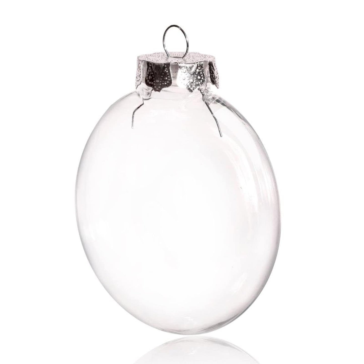 12 Pack Clear Fillable Ornaments Balls, 3.15 Inch DIY Plastic Flat Disc Ornaments, Plastic Fillable Ornament Ball for DIY Craft Projects, Wedding, Christmas, Party, Home Decor