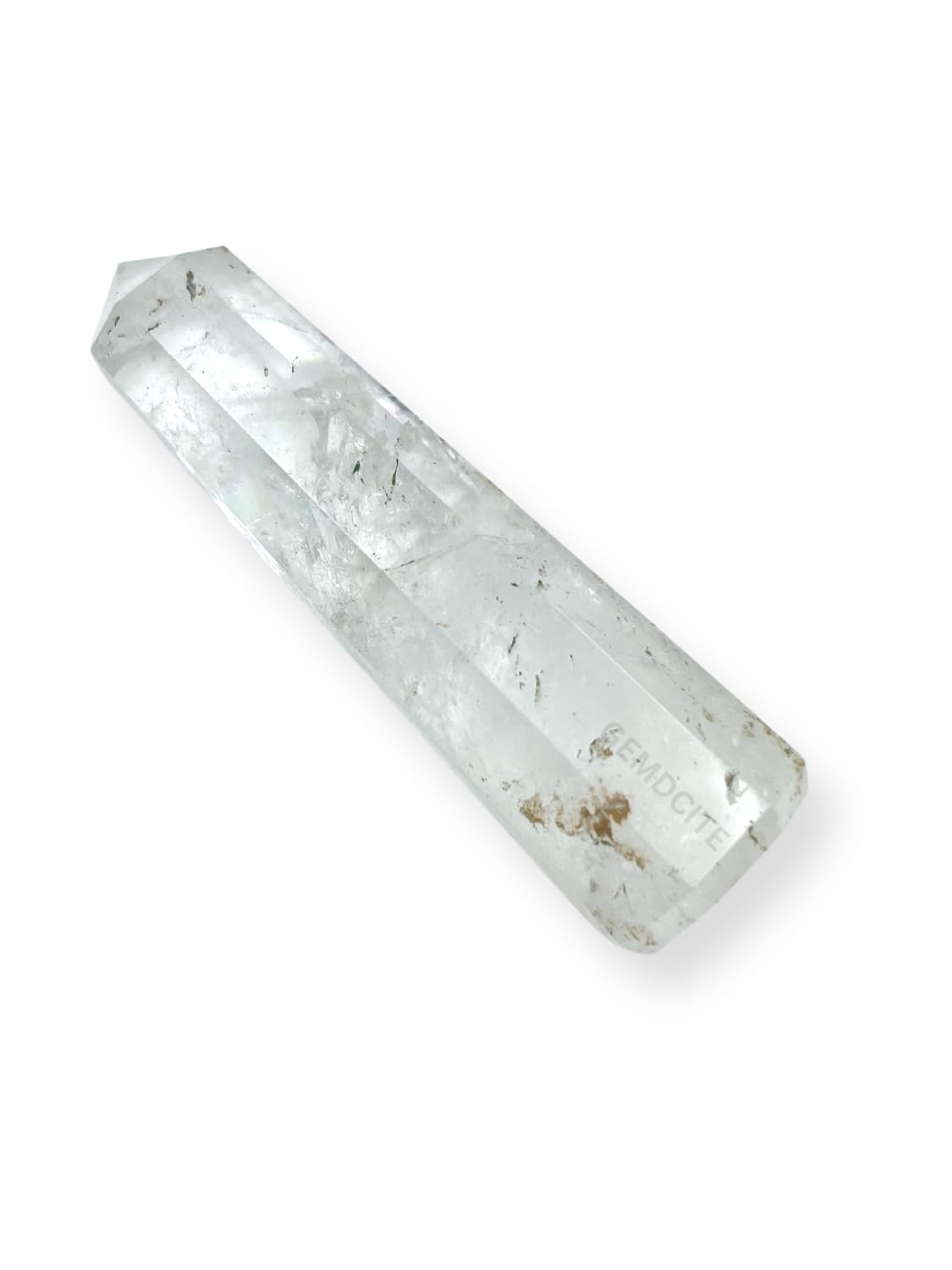WholesaleGemShop 70 mm (3 Inch) Clear Quartz Gemstones Obelisk Tower Jumbo Facet Aura Rock Crystal Natural Polished Earth Wand Spirit