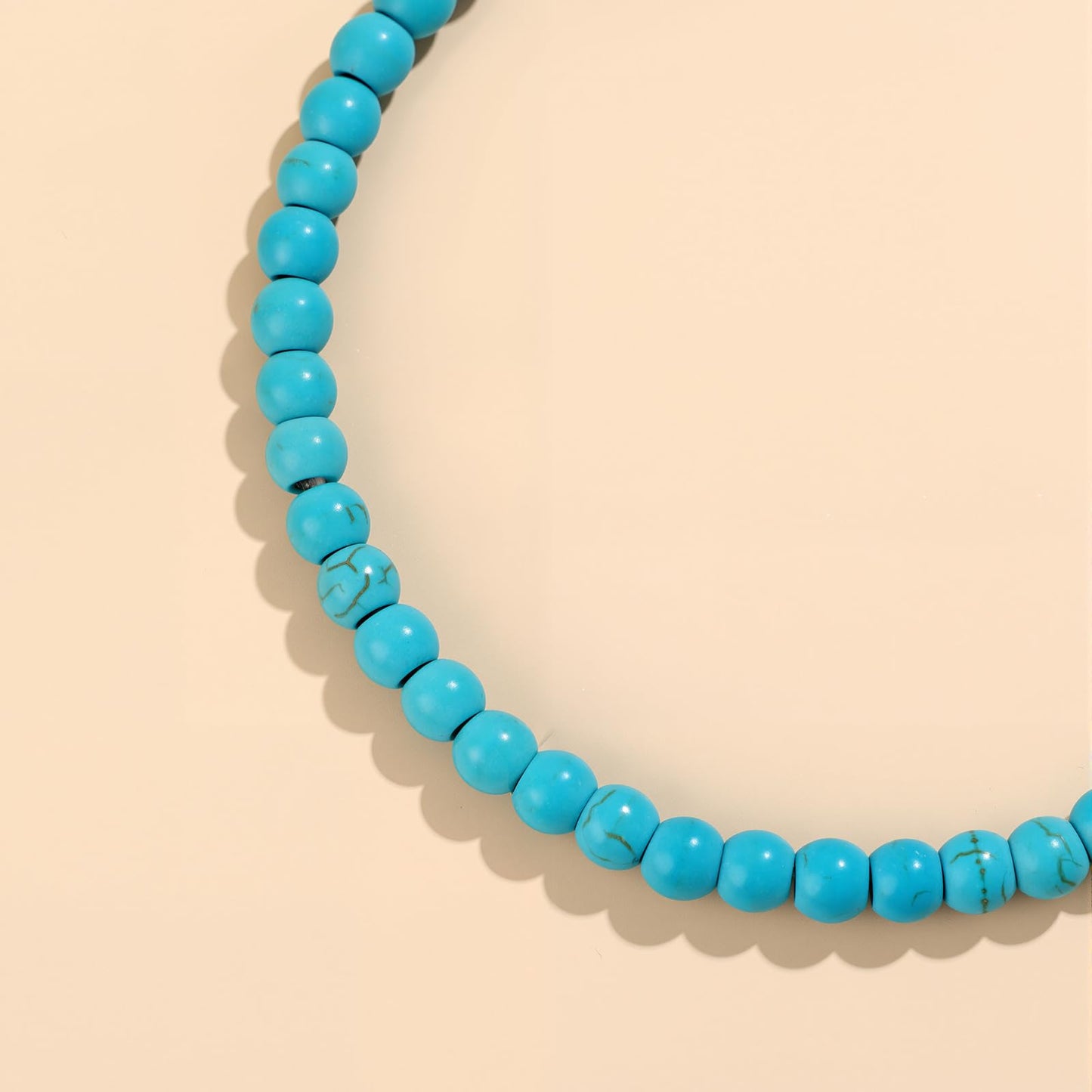 GolbalJew Natural Gemstone Beads Bracelets Healing Crystal Stone Beaded Bracelet for Women Men Handmade Spiritual Jewelry Gifts, 4mm Turquoise Round Beads