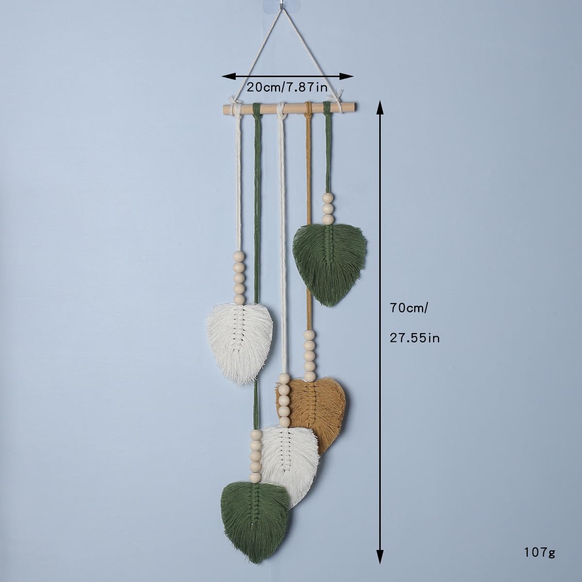 Shopdp handmade Woven Leaves Wall Hanging Decor, Macrame Hanging Tapestry for Apartment Bedroom Living Room Decoration
