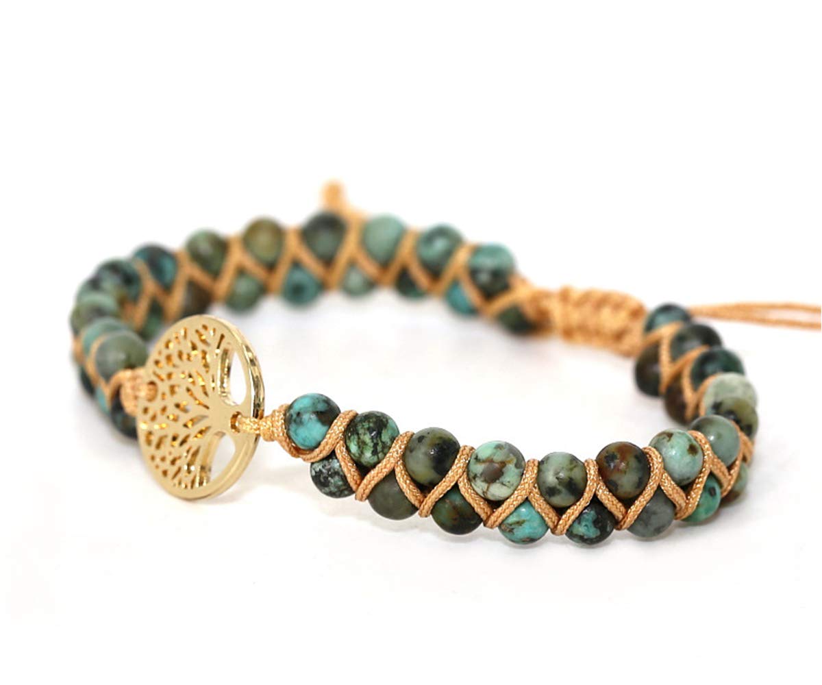 ZOSOJONA Women Handmade Boho Wrap Bracelets Natural Stone Variety Beads Strand Bracelet