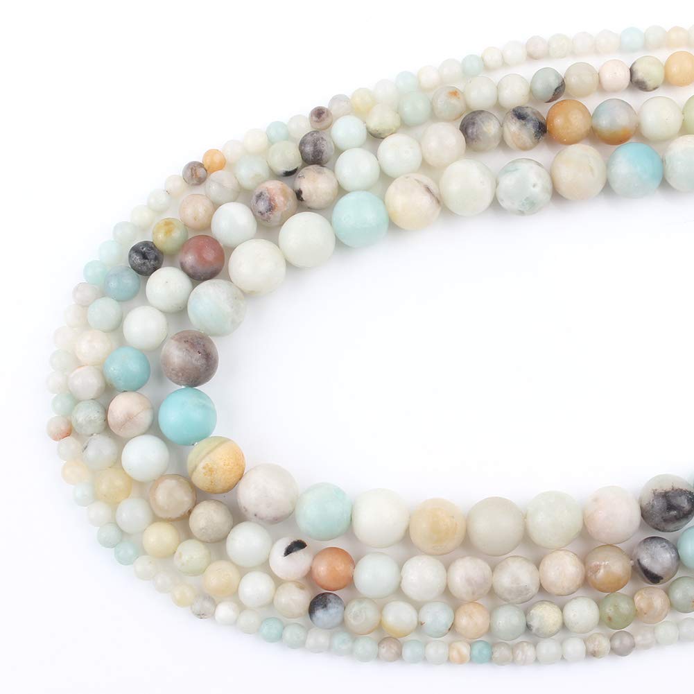 NITOPUPU 10mm 37pcs Smooth Amazonite Natural Stone Beads for Jewelry Making Supplies, Round Crystal Beads for Bracelets Necklace DIY Crafts