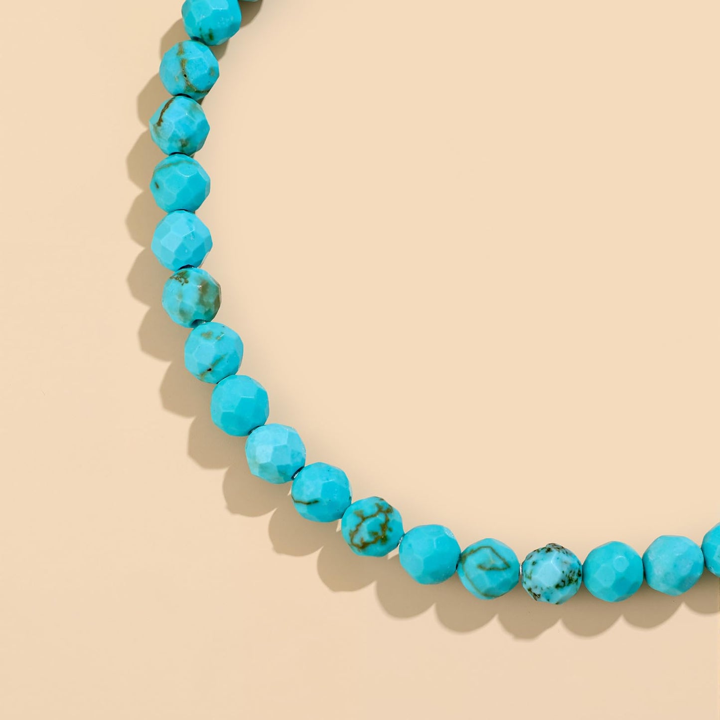 GolbalJew Natural Gemstone Beads Bracelets Healing Crystal Stone Beaded Bracelet for Women Men Handmade Spiritual Jewelry Gifts, 4mm Turquoise Faceted Round Beads