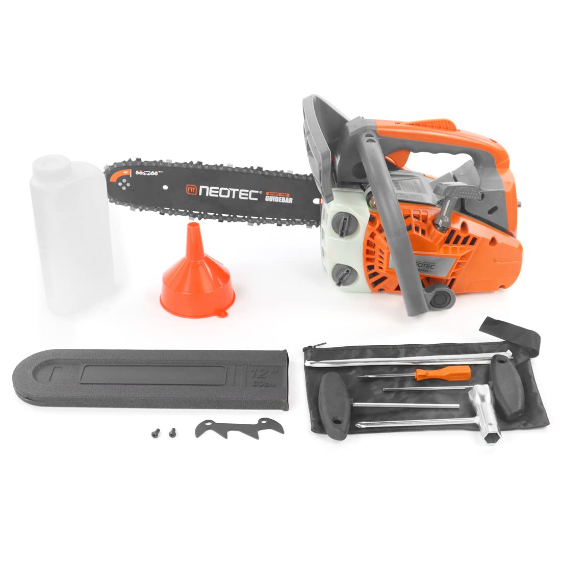 NEO-TEC 12 Inch Top Handle Gas Chainsaw 25.4cc 2-Stroke Portable Small Gas Powered Chain Saws Motosierra De Gasolina for Tree-climbing Tree Pruning Wood Cutting Firewood Preparation Yard Maintenance