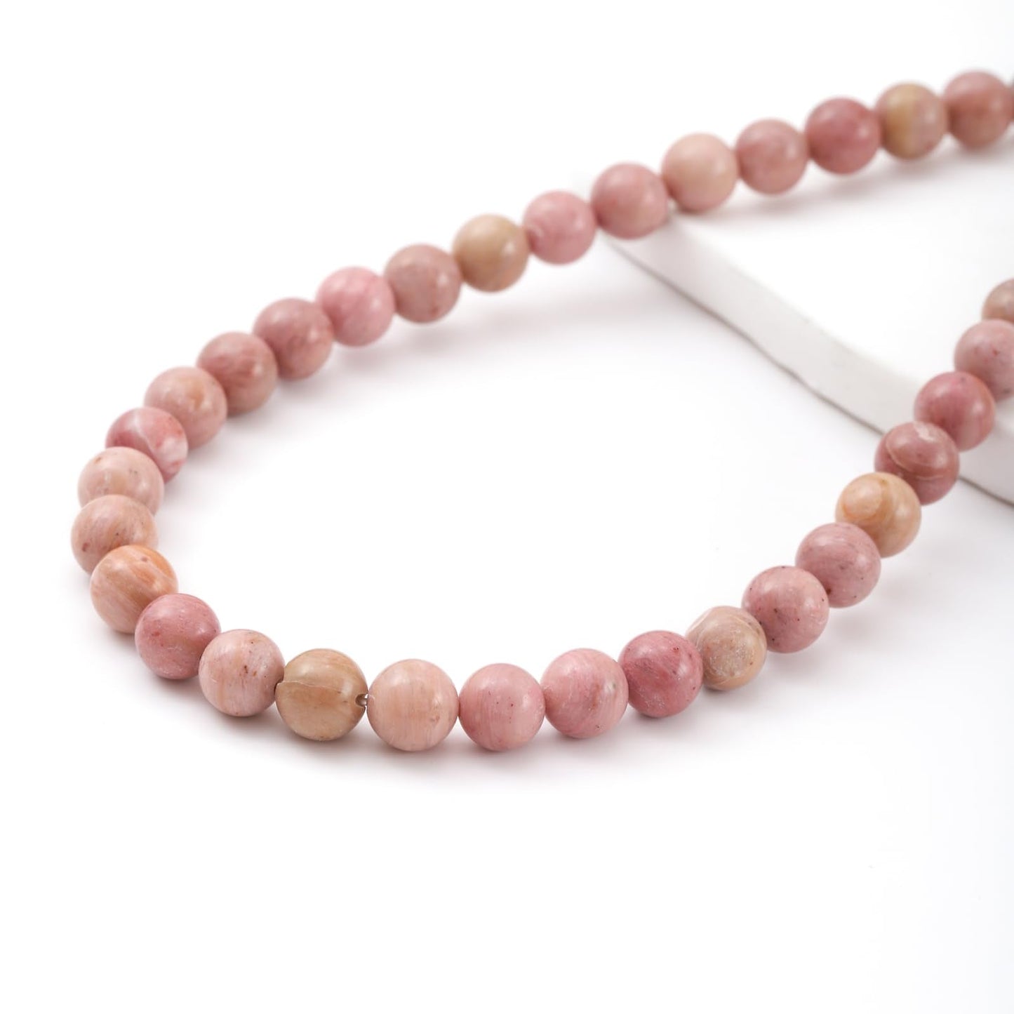 6mm 60pcs DIY Natural Rhodochrosite Stone Beads Round Healing Crystal Gemstone Loose Beads for Jewelry Making Handmade Bracelet Necklace