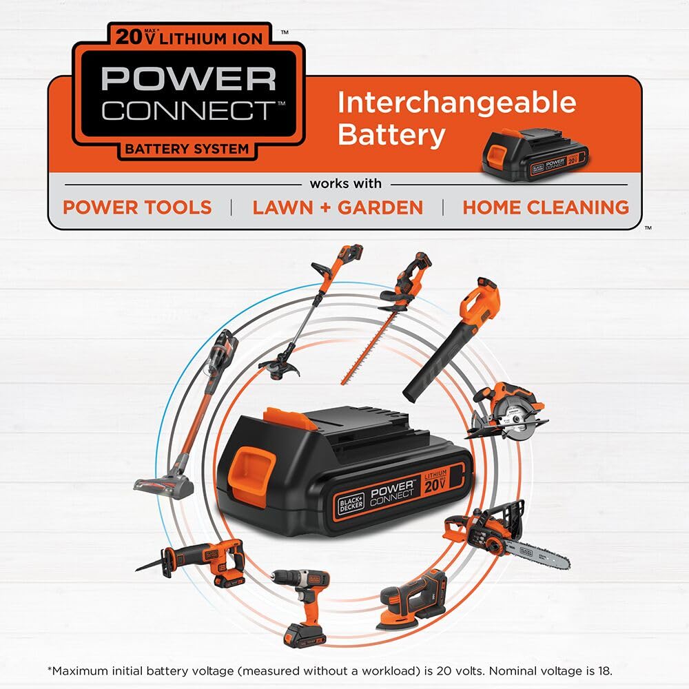 BLACK+DECKER 20V MAX POWERCONNECT 1.5 Ah Lithium Ion Battery, 2 Pack, Cordless Tool Battery Packs, Charger Sold Separately (LBXR20-OPE2)