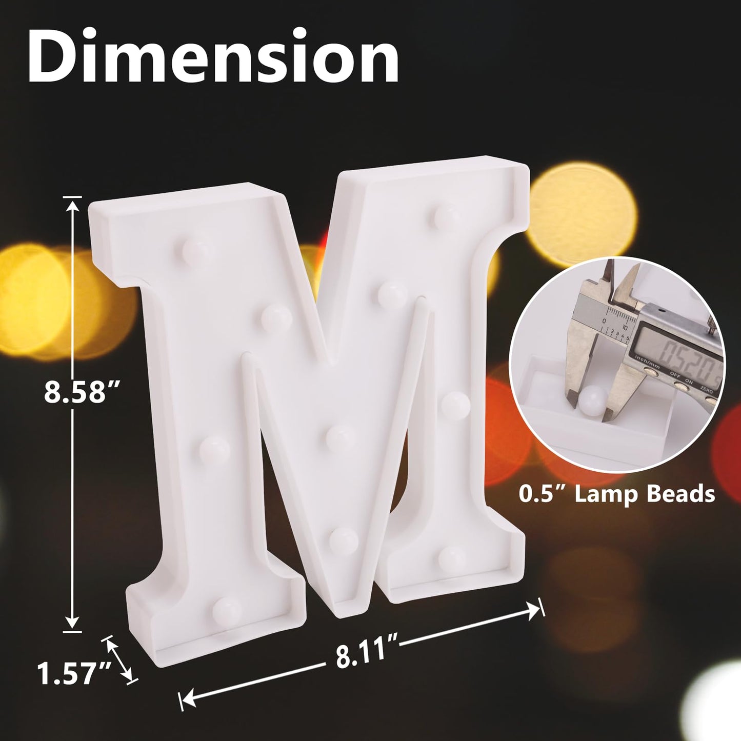 TRONSBOO LED Marquee Sign Light Up Letters, Alphabet Light Up Sign, Battery Powered LED Letter Lights for Night Light, Wedding, Birthday, Party, Christmas or Home Decor (M)