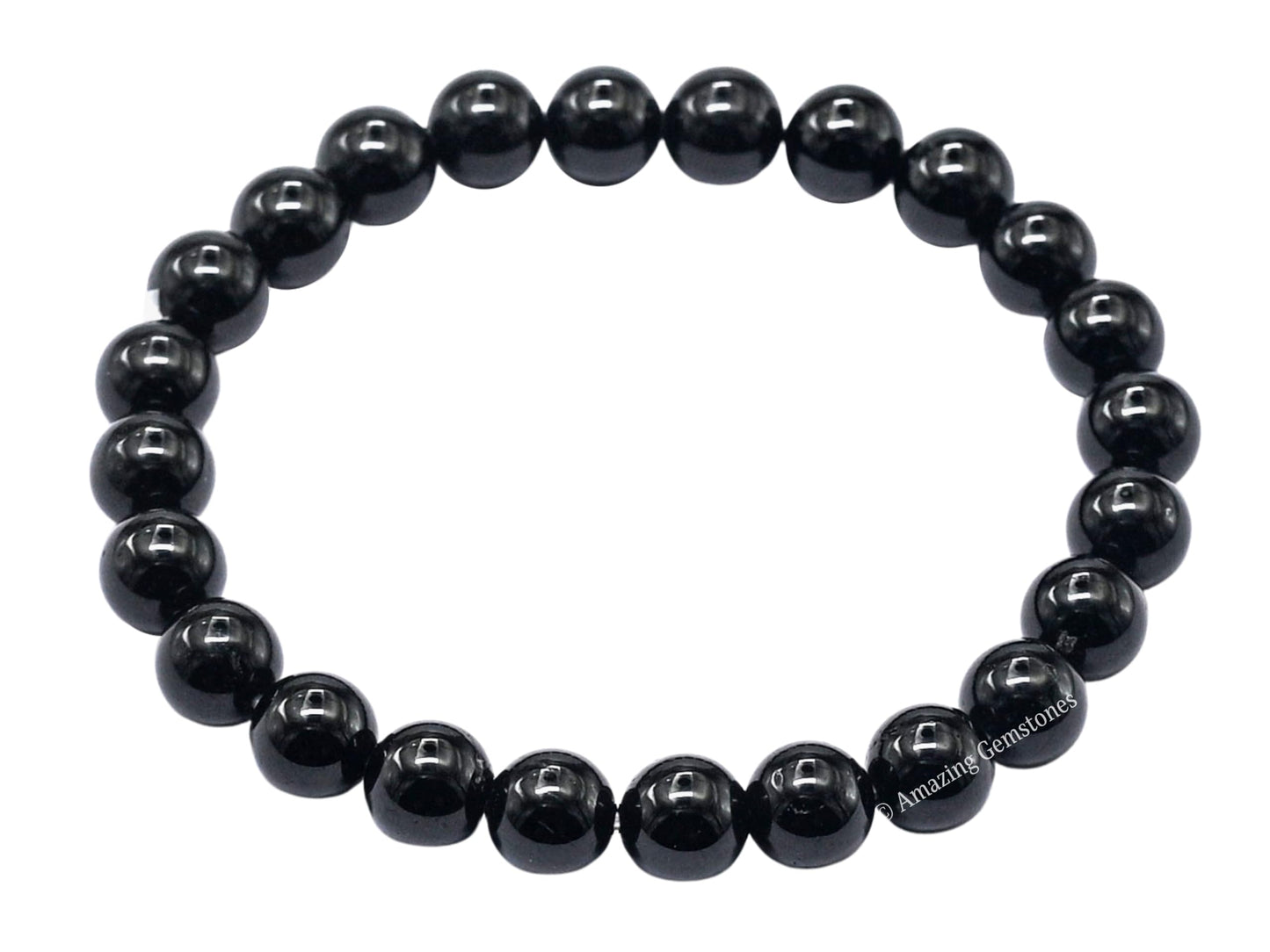 Amazing Gemstone Crystal Bracelet for Women Men's Gifts - Protection Healing Crystal Bracelet - 8mm Gemstone Beaded Stretchable Bracelet Pulseras Para Hombres Mujer Stocking Stuffers Mothers Day Gift (Black Tourmaline)