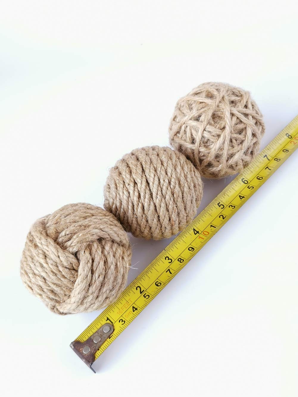 Elkpruu Rustic Jute Orbs Set of 8, Farmhouse Decorative Balls for Bowls, Vase Fillers, Christmas Centerpiece, Handwoven Home Decor Ornaments, Potpourri Accents