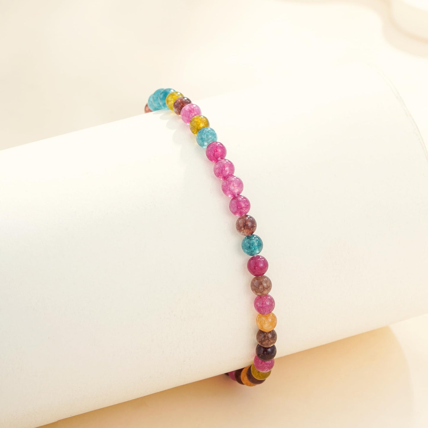 Treasure Bender Protection Bracelet for Women Men, Balance Emotions Healing Crystals Stones Bracelets Anxiety Relief Birthday Gift for Friends Women Men (Rainbow Tourmaline)