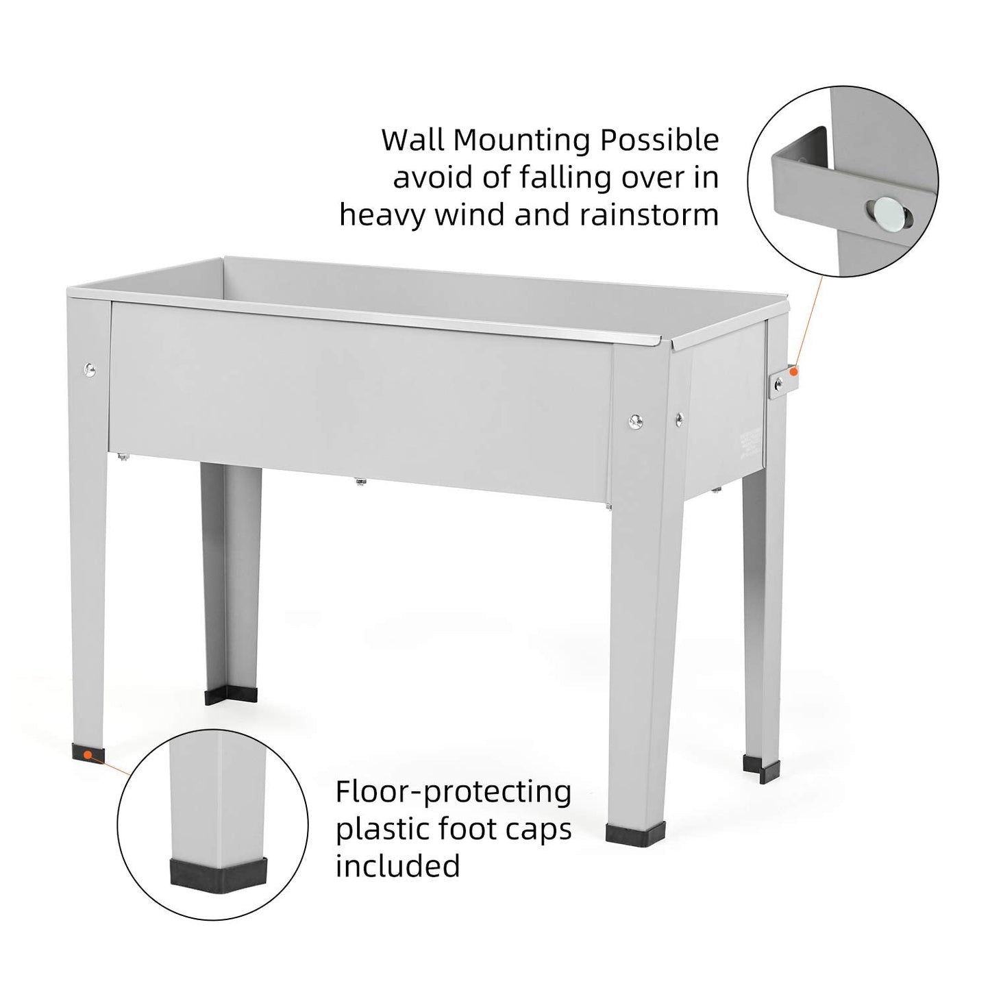DIGTER Metal Raised Garden Bed,Raised Planter Box with Legs,Herbs and Vegetables Planter Suitable for Outdoor Patio Deck and Porch (Mini Gray)