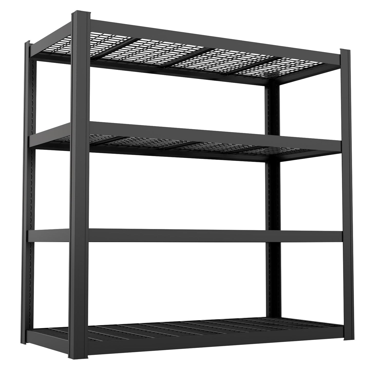 YWTA 71" Wx71 H Industrial Shelving,4000LBS Garage Storage Shelves,4 Tier Adjustable Metal Shelving,Heavy Duty Shelving for Factory, Garage,Warehouse,Barn (1)