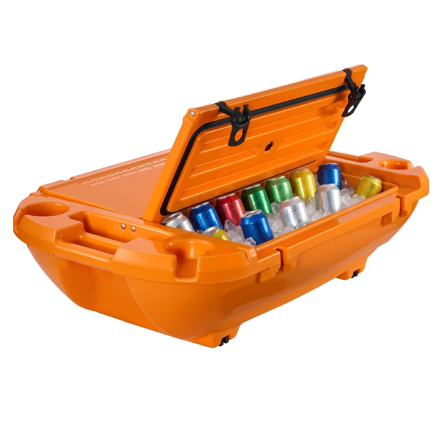 VEVOR 40QT Floating Cooler, Spacious Floating Ice Chest with Dry Storage Vessel & Tow Rope, Premium LLDPE Beverages Cooler for Water & Land, Smooth Cruiser on Lake River Beach Kayak - Orange