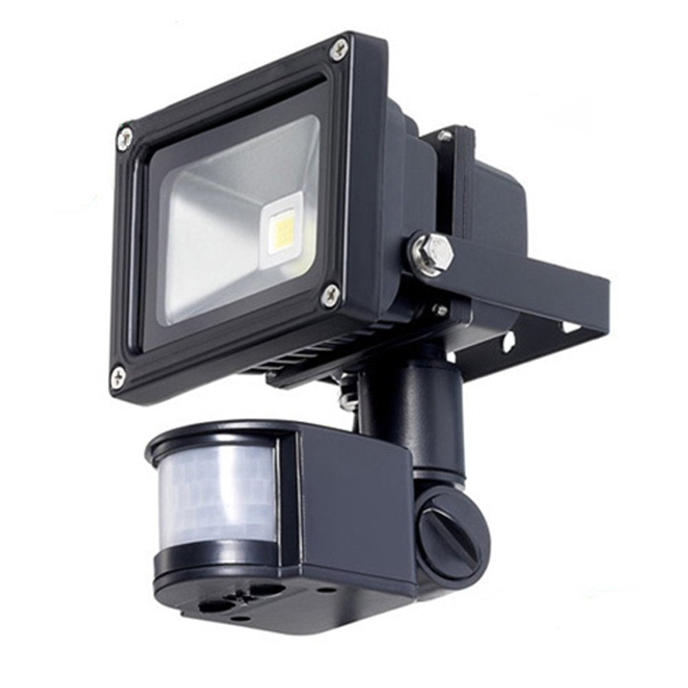 10W Outdoor PIR LED Security Light Flood Light - 39ft Detection Range 180 Degree PIR Motion Sensor - Warm White - Waterproof IP65