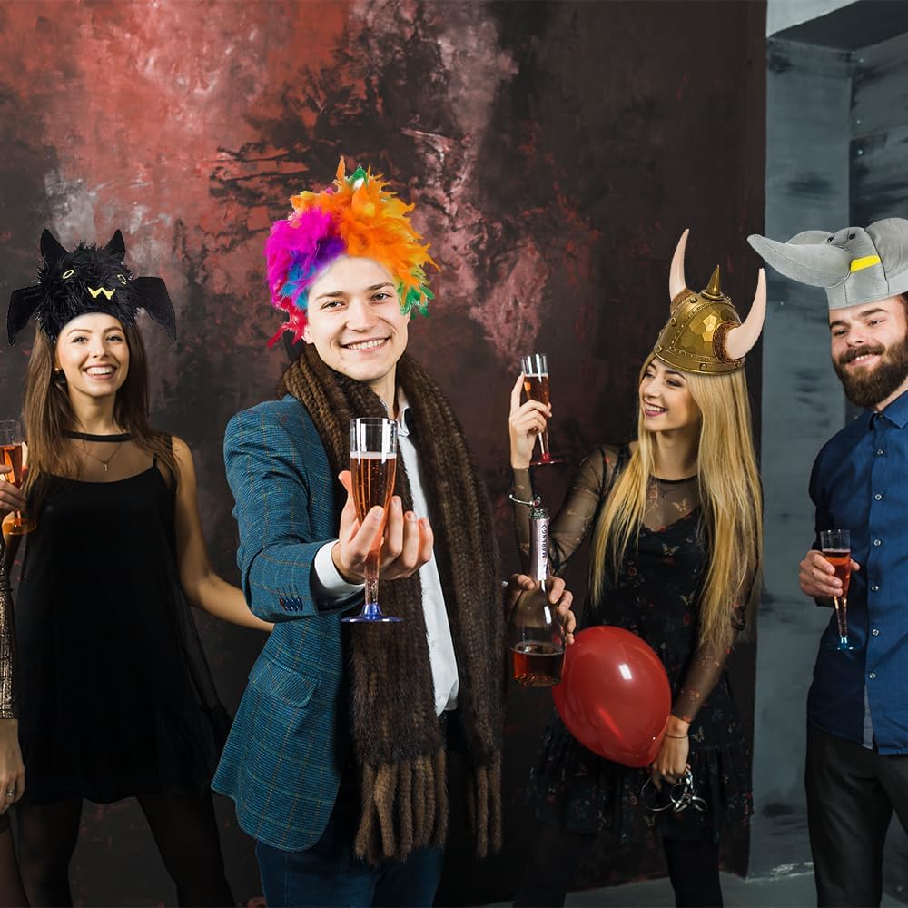 Funny Party Hats Photo Booth Props - Bulk Costume Hats - Adult Dress Up Hats - 6 Pc Assorted Set Multicoloured