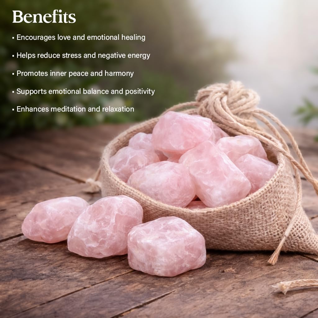 "300+ Carats, 1 Pc Rose Quartz Rock Rough Stone 4050 mm Raw Crystals Rock Crystals and Healing Stones Rough Gemstones Rock Collection for Beginners Used as Crystal Therapy, Meditation, Reiki"