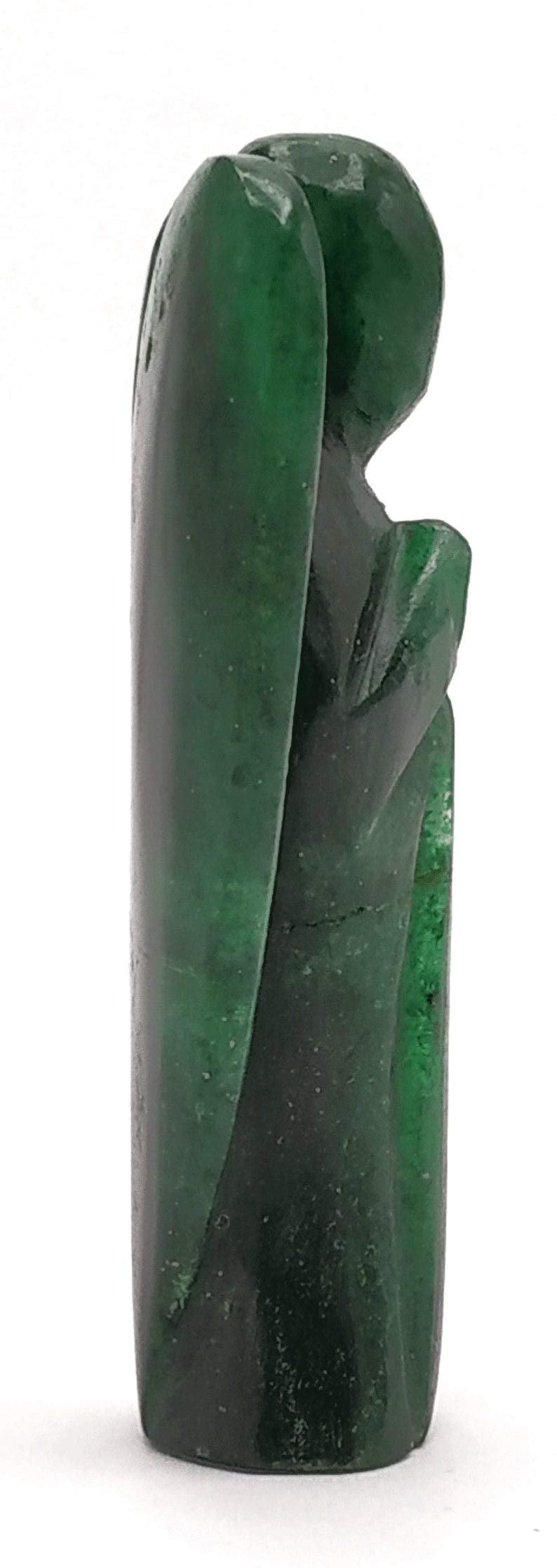 Green Aventurine (Dark) Crystal Guardian Angel Figurines Ornament for Healing Birthstone, Decoration Statue (Hand Carved Pocket Gemstone Angel) (1.5 inch)