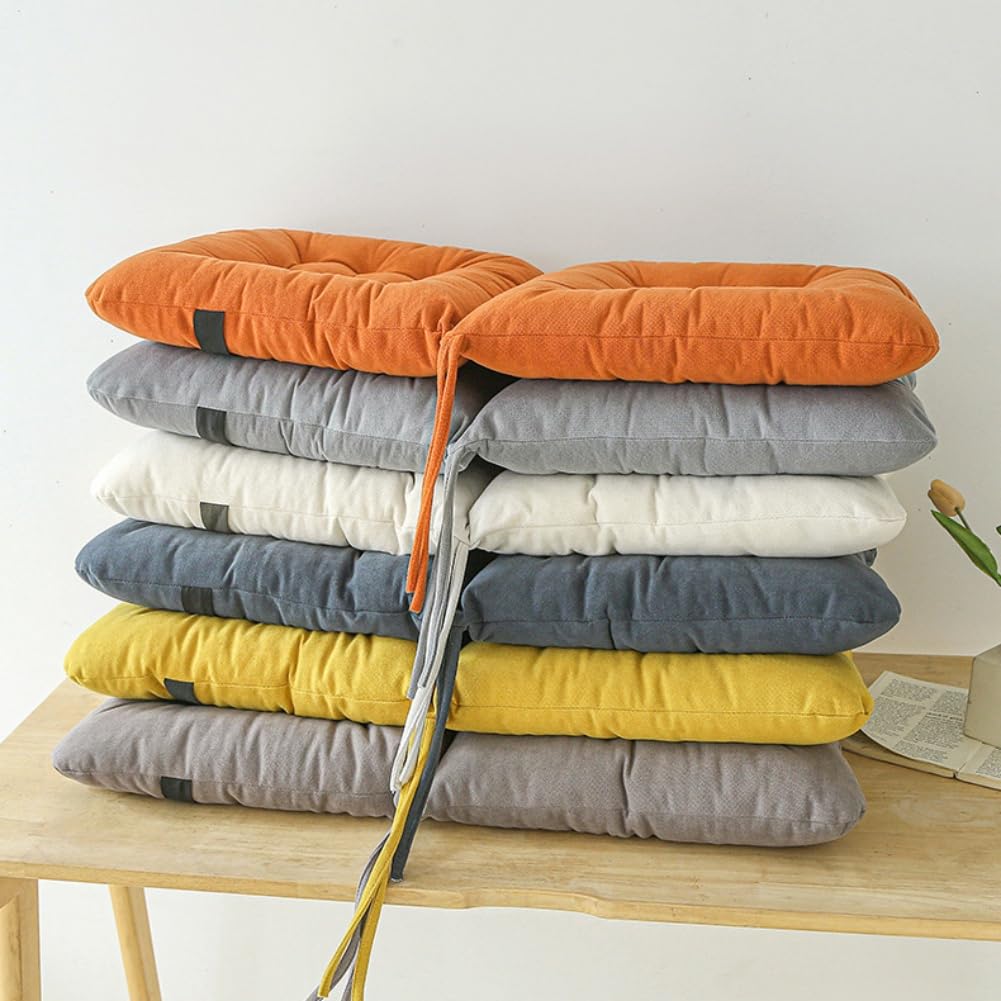 Yuthsona Desk Chair Cushion with Ties Office Seat Cushion Non-Slip Comfort Dorm Pad for Dorm, Desk, Dining Chair, Floor Sitting