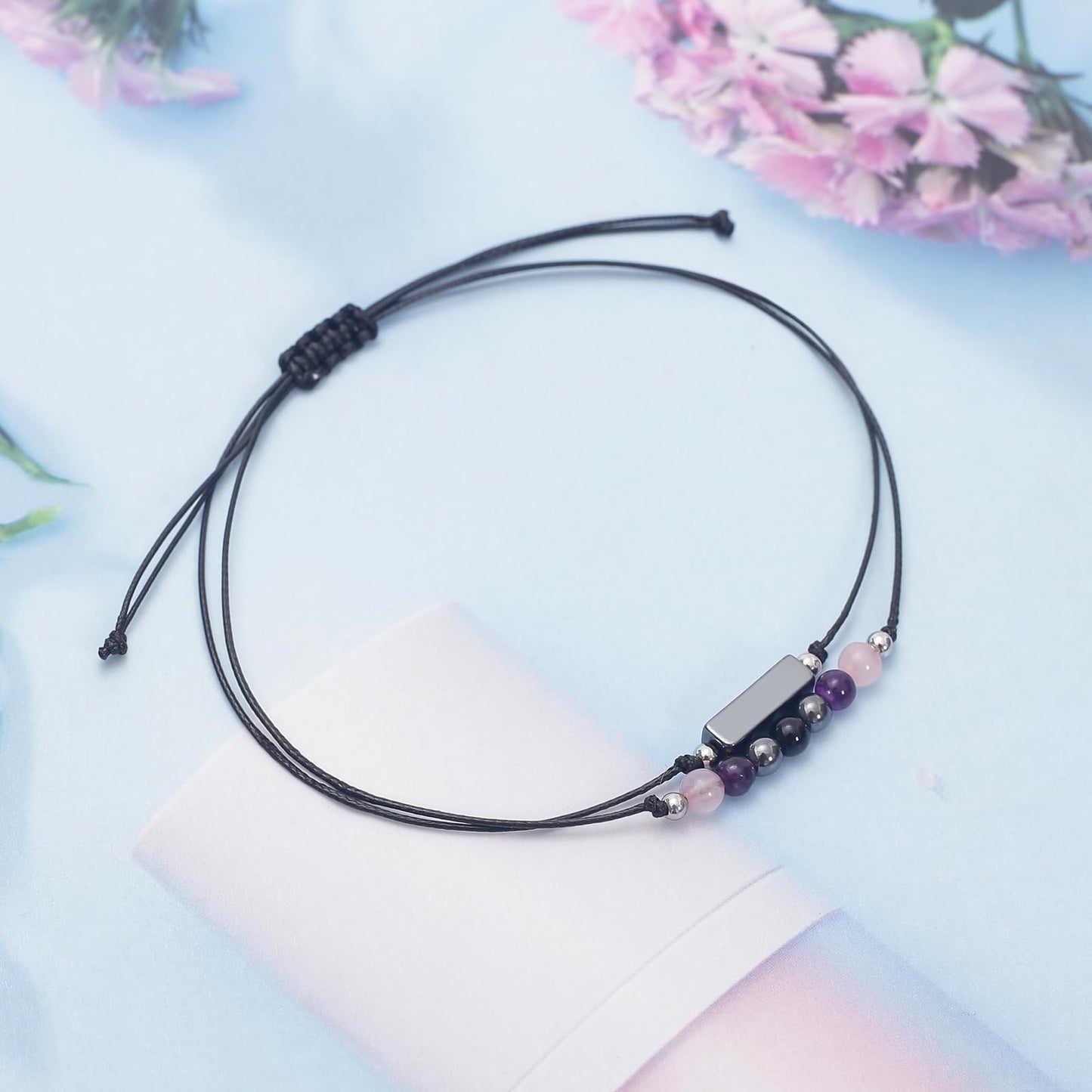 MTJAHPS Protection Bracelet, empath protection, black obsidian Crystals and Healing Stones Bracelet for Women ,Luck ,Anxiety and Stress Clam Bracelet (Empath Protection)