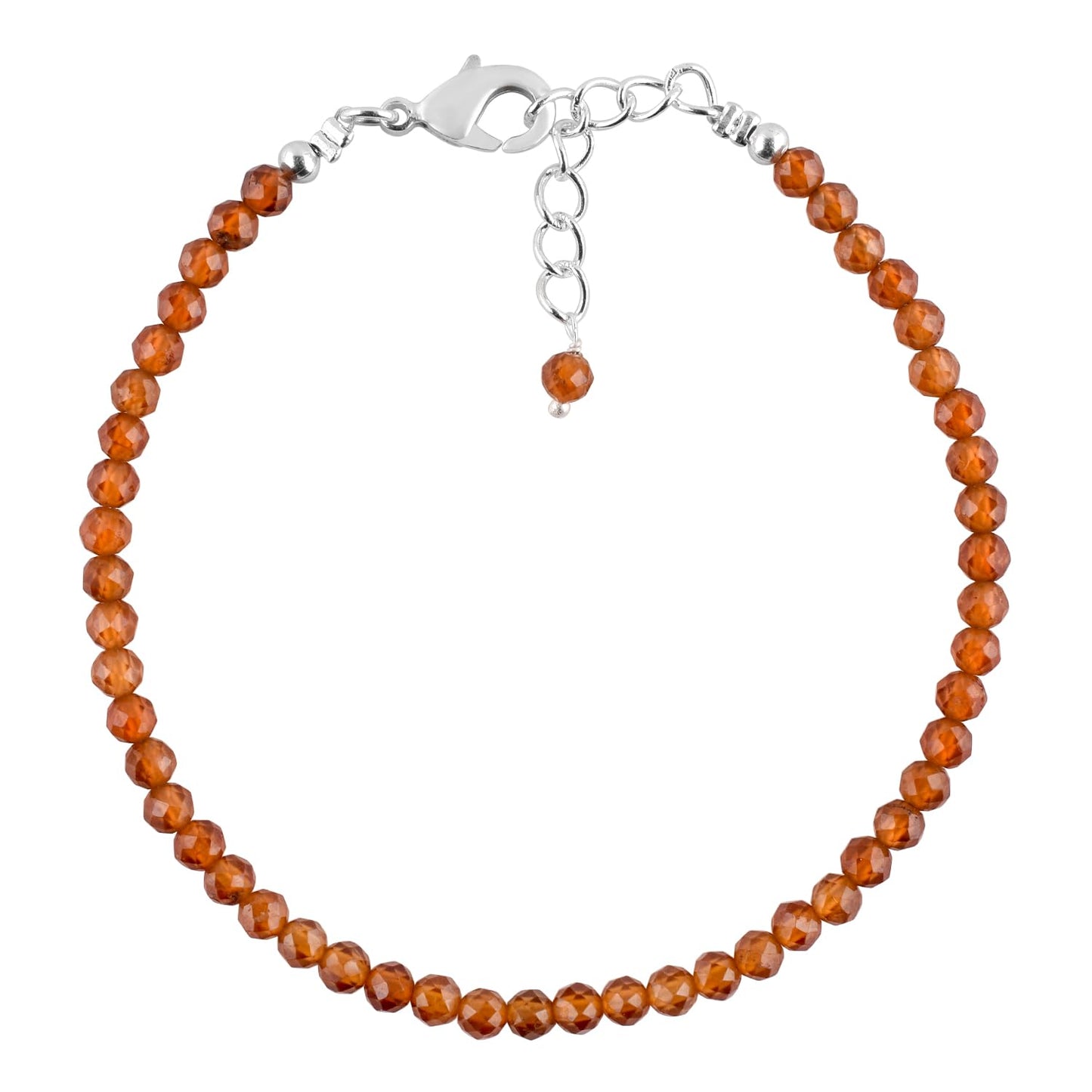 YANARA Garnet Bracelets For Women, Natural January Birthstone, Gemstone Beads Handmade Chakra Healing Crystals Jewelry, Silver Plated Chain 8 inch, Birthday Gifts For Women