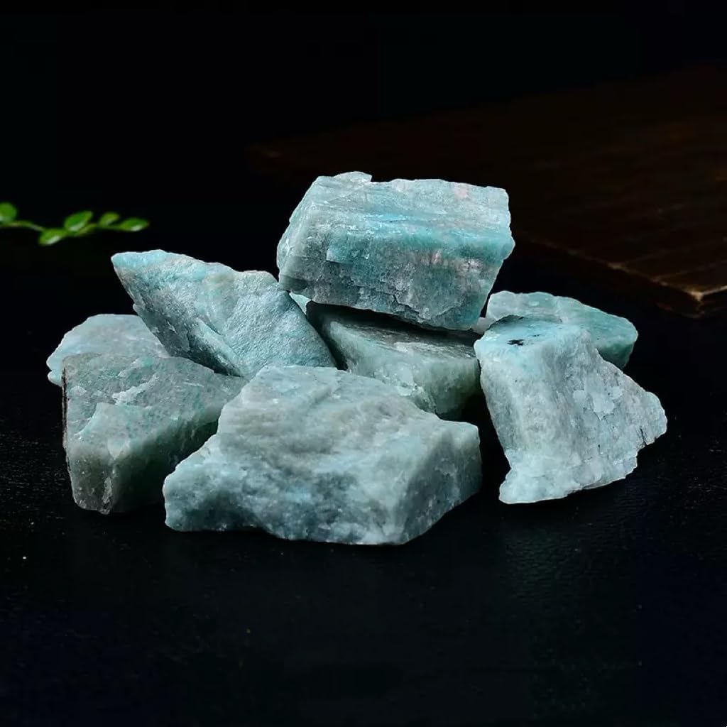 1LB Natural Amazonite Stone Raw Healing Crystals, Energy Stones for Meditation, Reiki, Chakra Balancing, Home Décor and Spiritual Gifts (10-30mm)