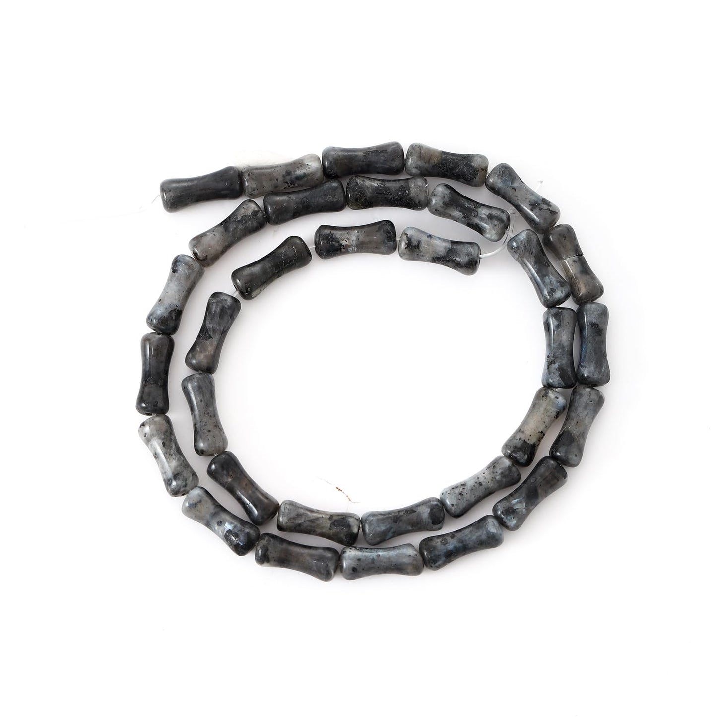 5x12mm Natural Black Labradorite Stone Bamboo Shape Gem Healing Energy Loose Spacer Beads for DIY Necklace Bracelet Earring