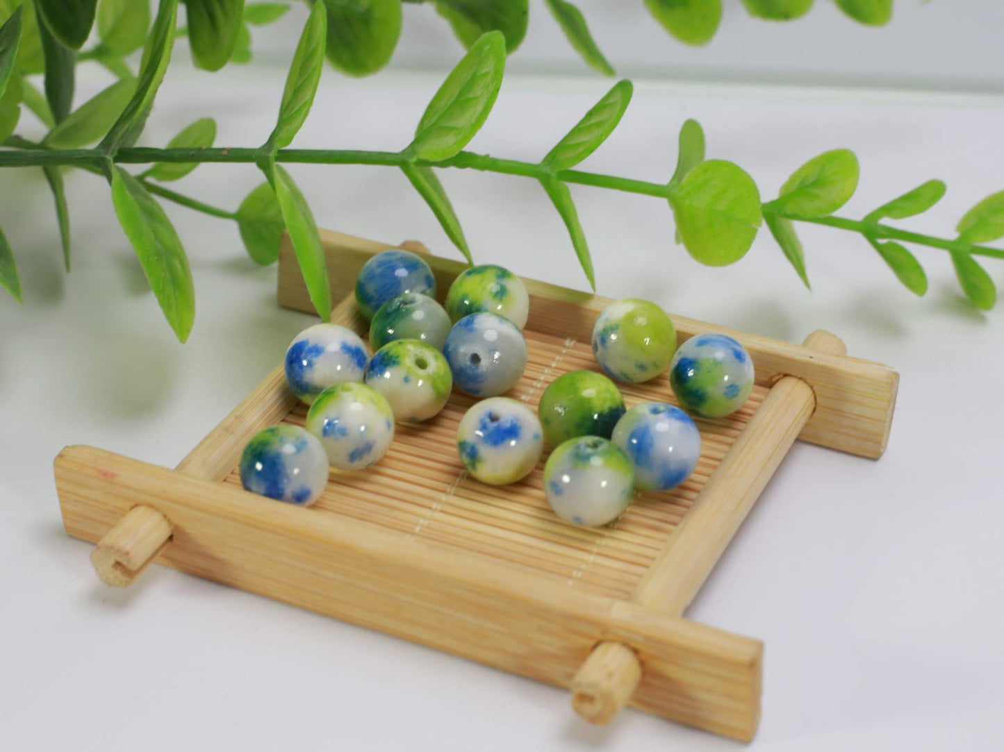 ZHFMLY 10mm Natural Persian Jade Beads, Green Colorful Dyed Healing Crystal Round Loose Stone Beads for Jewelry Making, DIY Bracelets Necklaces, Chakra Energy Craft Supplies One Strand