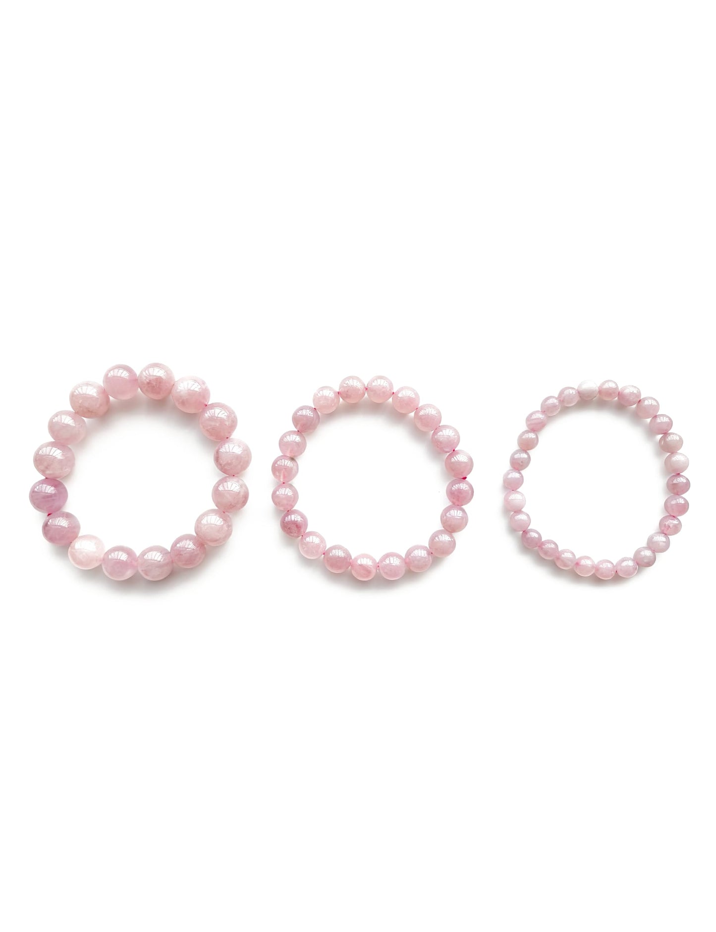 Silan's Lavender Pink Crystal Bracelet for Women, Natural Gemstone Stretch Elastic Adjustable Bracelet with Lucky Card, Gift for Her (7-8mm)