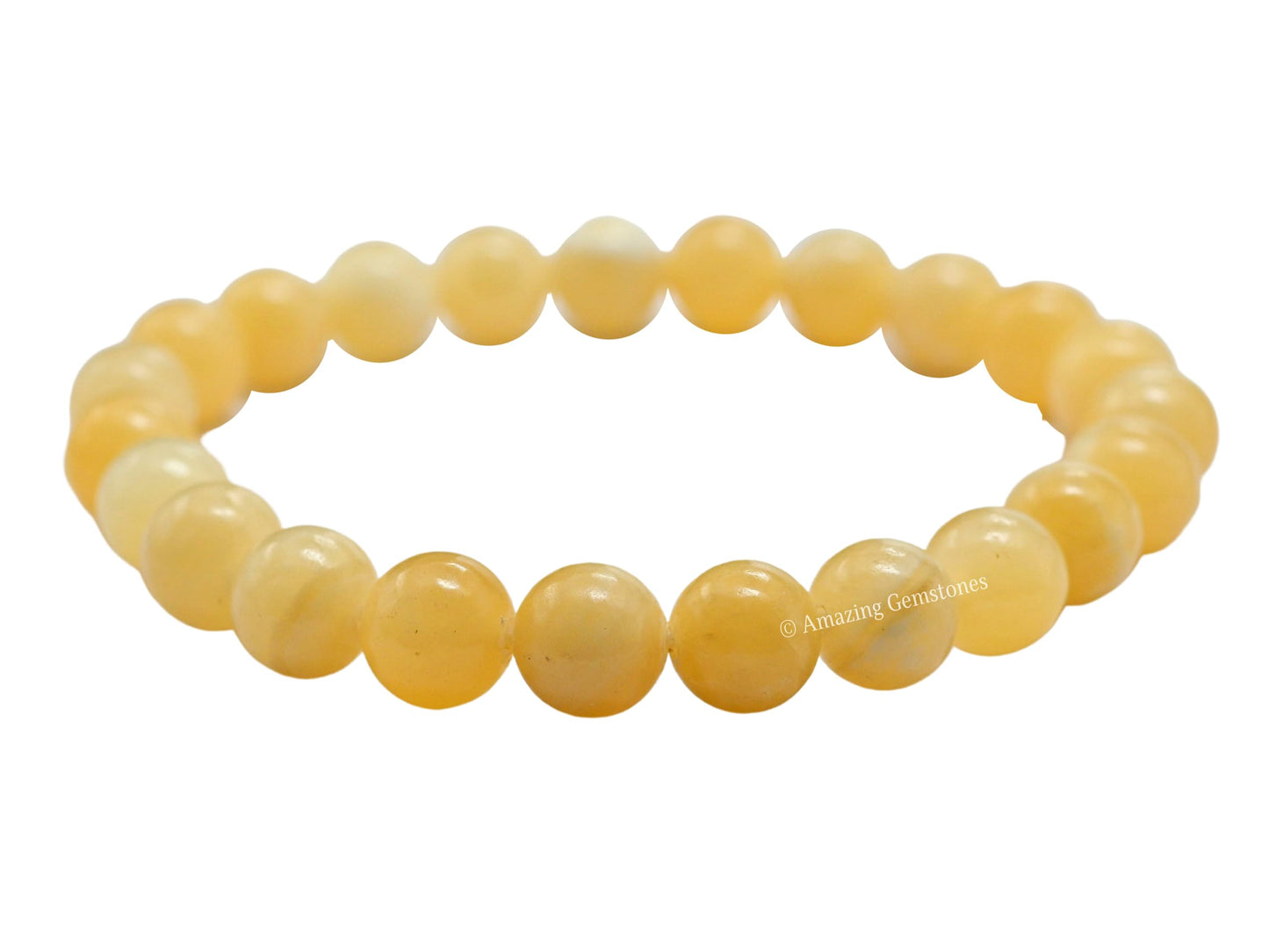 Amazing Gemstone Crystal Bracelet for Women Men's Gifts - Protection Healing Crystal Bracelet - 8mm Gemstone Beaded Stretchable Bracelet Pulseras Para Hombres Mujer Stocking Stuffers Mothers Day Gift (Yellow Calcite)