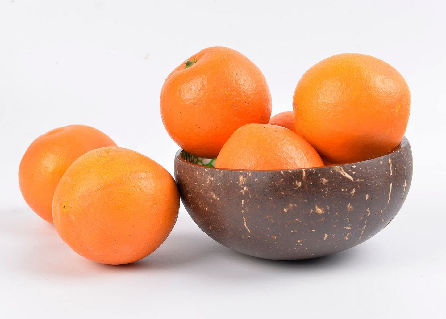 ChezMax Natural Coconut Bowl with Mother of Pearl Inlays - Key Bowl & Fruit Snack Holder (Blue-Gold)
