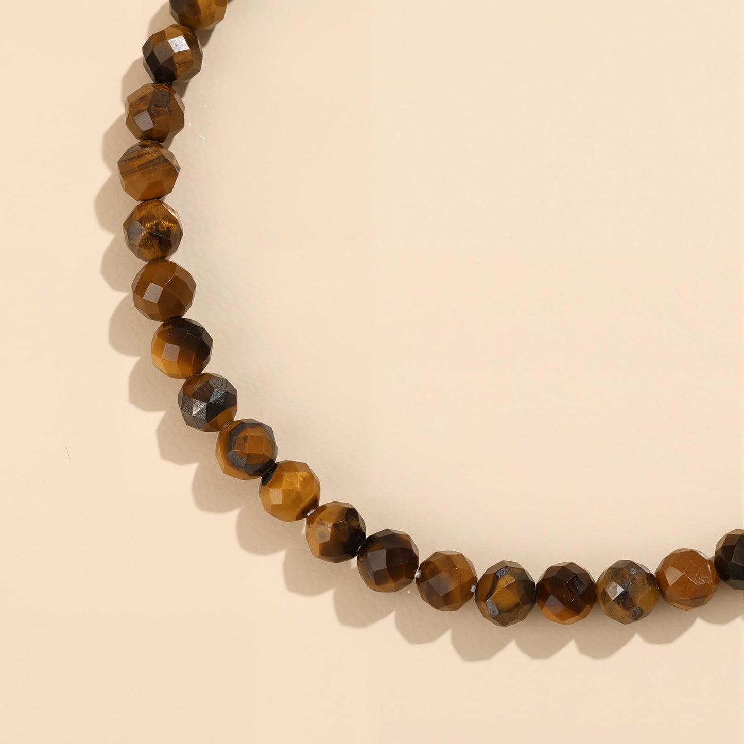 GolbalJew Natural Gemstone Beads Bracelets Healing Crystal Stone Beaded Bracelet for Women Men Handmade Spiritual Jewelry Gifts, 4mm Tigers Eye Faceted Round Beads