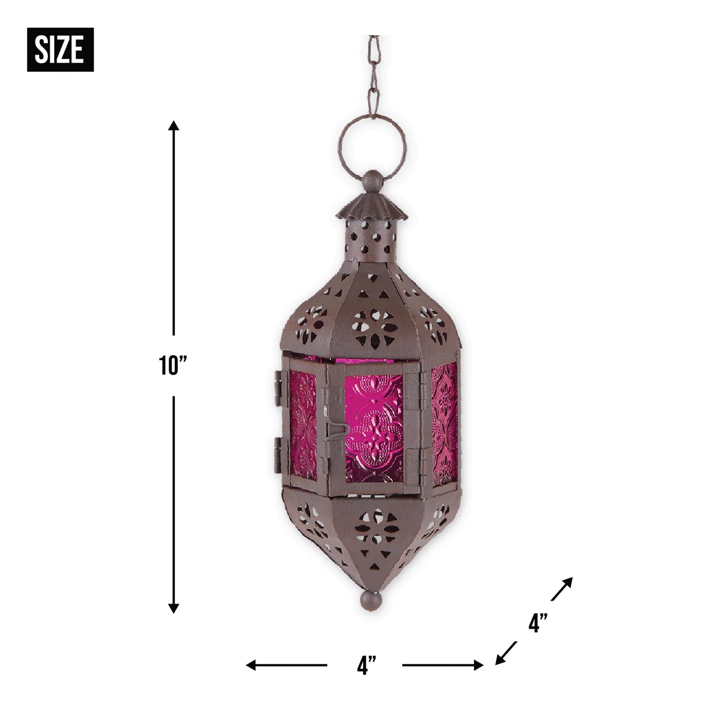 Zings & Thingz 57070470 Cutout Moroccan Hanging Lantern, Black