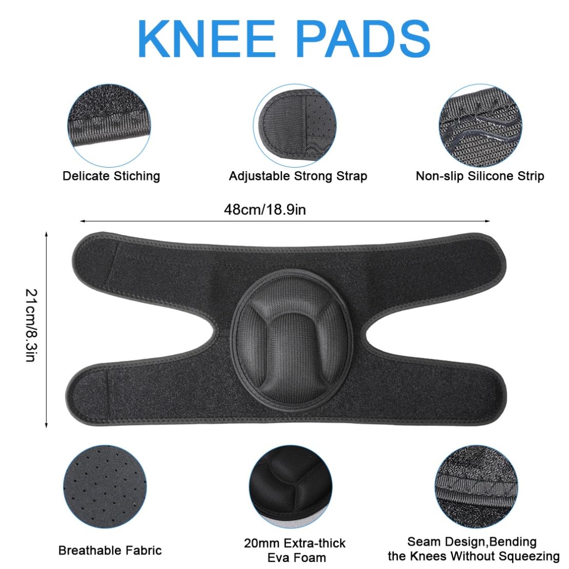 CXWPDD Protective Knee Pads Anti Slip Collision Avoidance Outdoor Sports Kneeling Braces High Elastic Fabric for Garden Dancing Cleaning