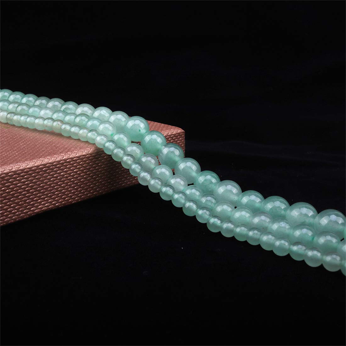 ICAI Beads 8mm Natural Green Aventurine Stone Round Loose Stone Beads for Jewelry Making DIY Crafts Design 1 Strand 15" APPR.43-45pcs