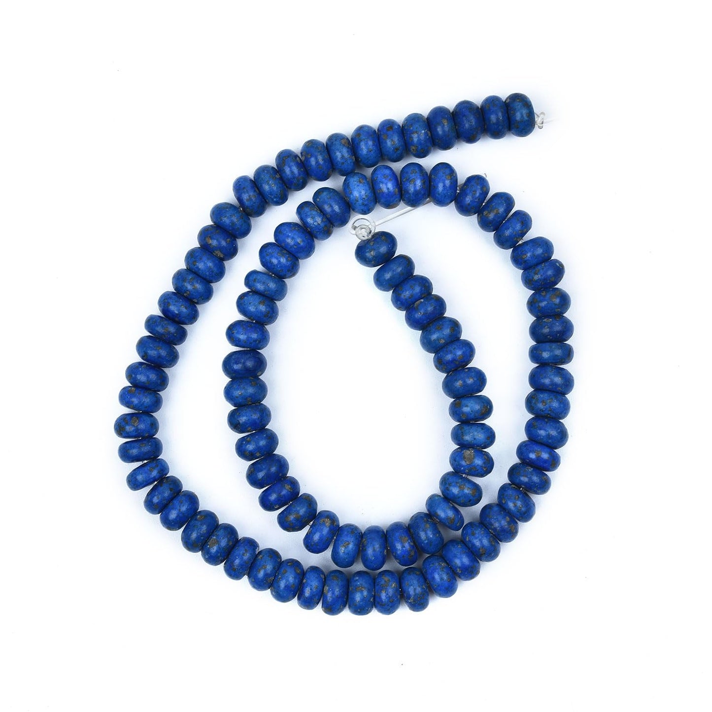 HAAMIIQII 5x8mm Lapis Lazuli Rondelle Stone Spacer Beads, Abacus Disk Loose Gemstone Beads for Jewelry Making, DIY Bracelet, Necklace, Healing Crystal 15 Inch (80-85pcs)