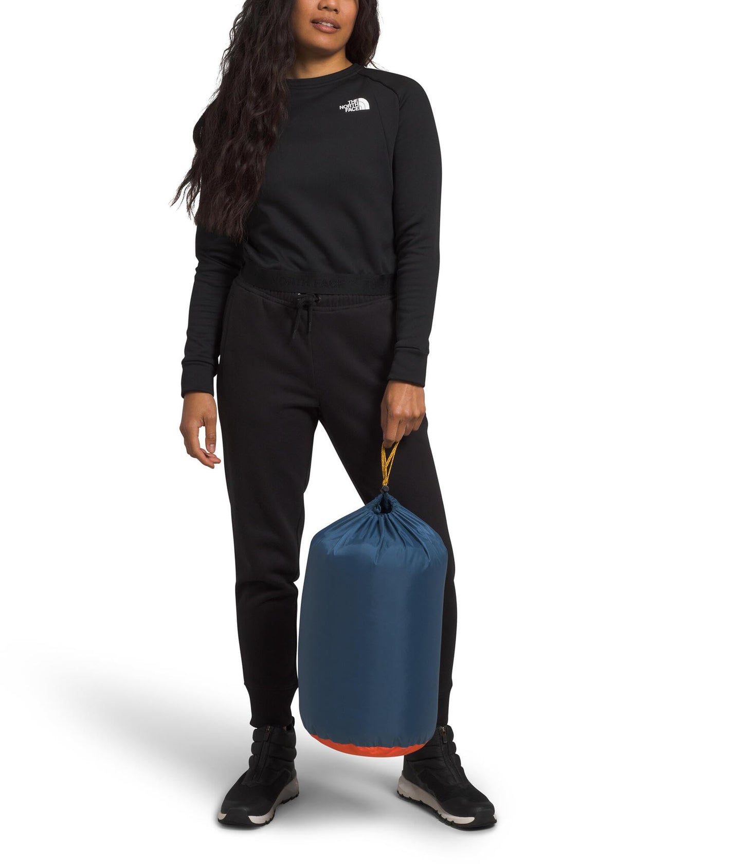 THE NORTH FACE Wawona Bed 20 Sleeping Bag - One Person 20F / -7C Insulated Camping Bag, Water Repellent, Shady Blue-NPF, Long