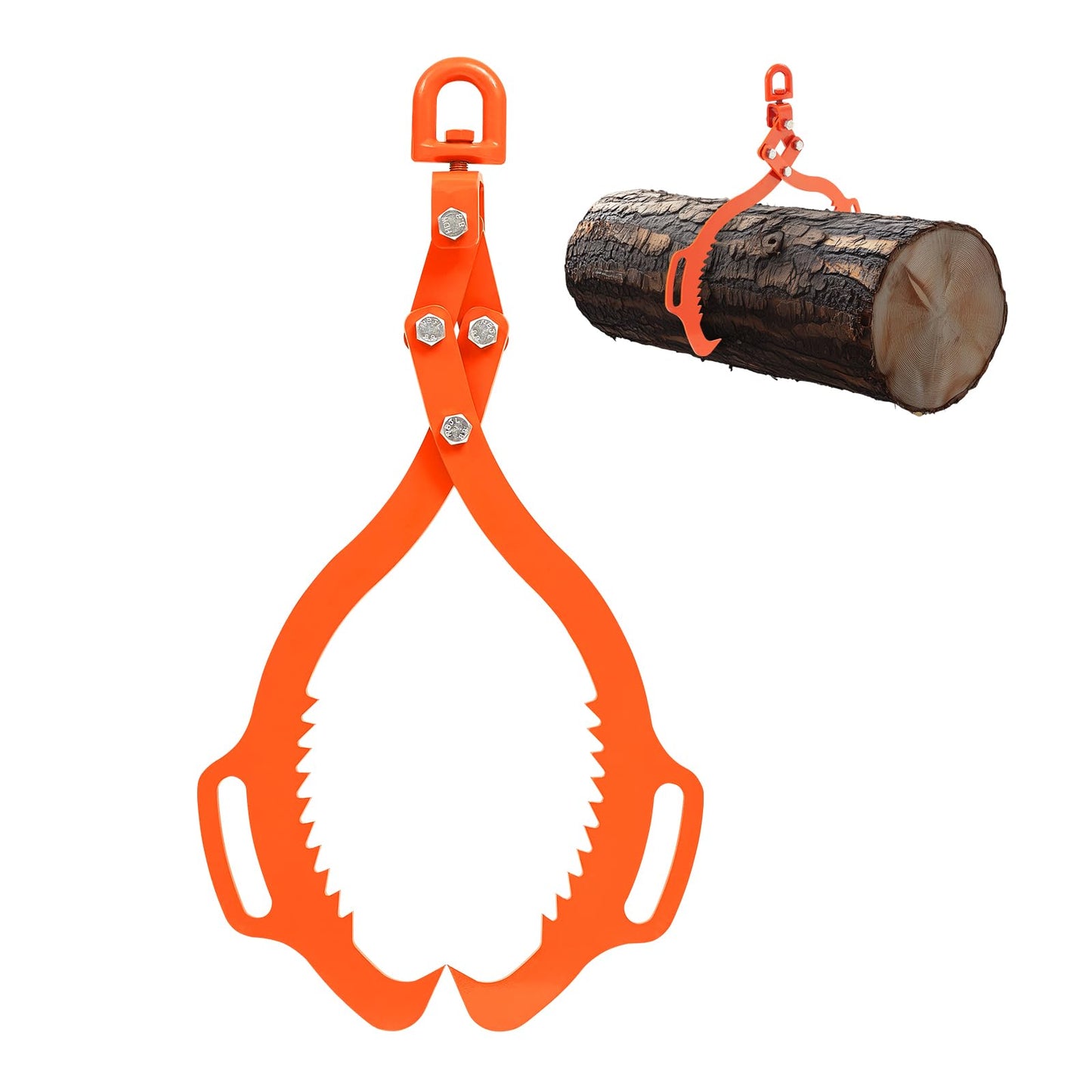 VEVOR Log Lifting Tongs 28in, 2 Serrated Claw Hook Log Tongs, Heavy Duty Steel Swivel Dragging Tongs, 1100LBS Log Grapple with Handles, Lumber Log Skidding Tongs for Tractors, Trucks, Forklifts, ATVs