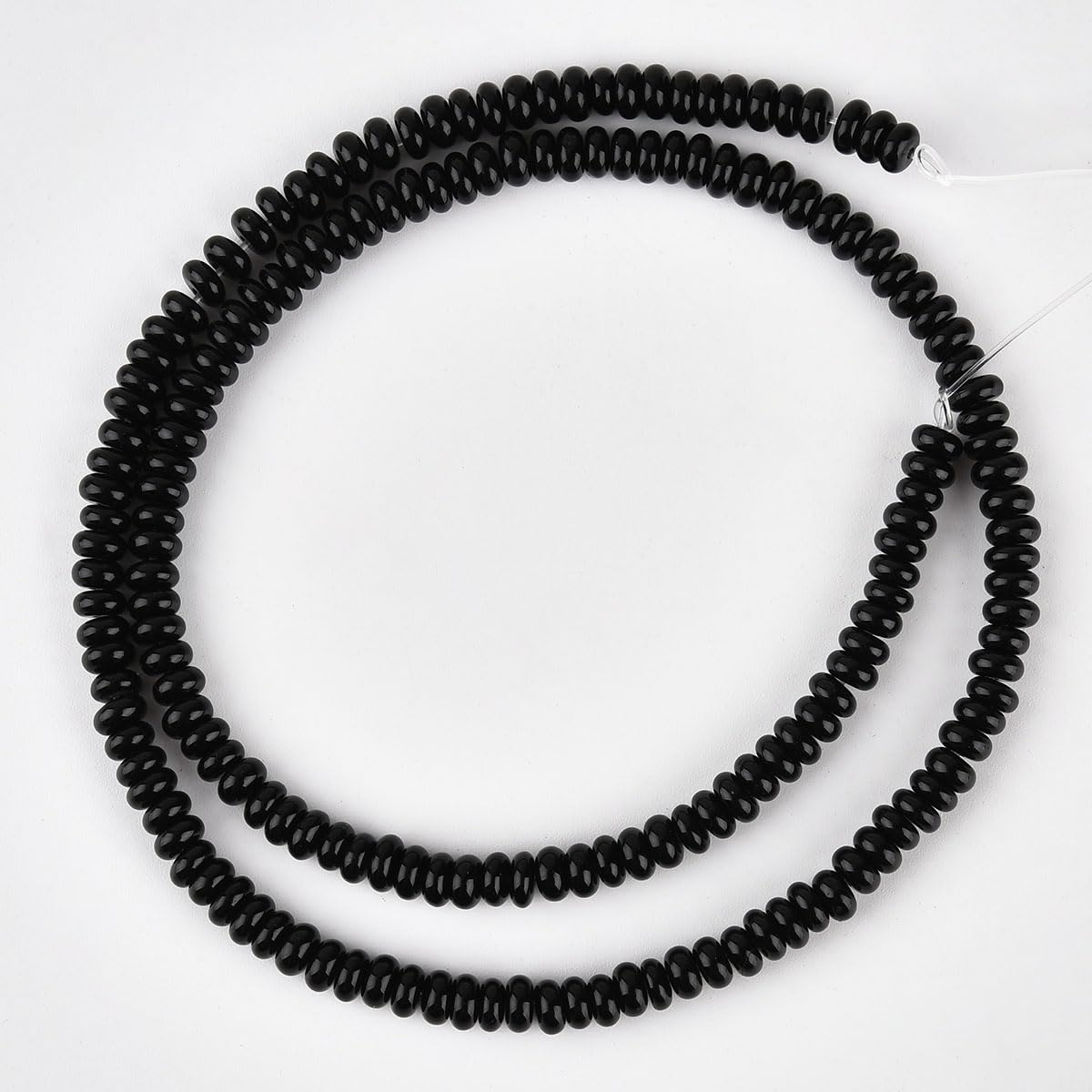 170pcs 4x2mm Natural Black Onyx Disk Rondelle Spacer Agate Stone Semi Precious Gemstone Loose Beads for Jewelry Making 15 Inch