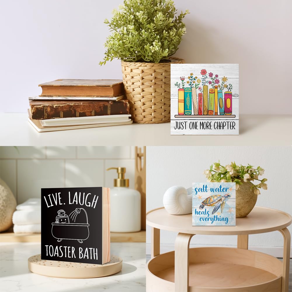 Vgrti Let It Snow Wooden Box Sign, Cute Winter Snowman Desk Sign for Holiday Farmhouse Shelf, Xmas Birthday Gifts for Women Men Friends Sisters Family BFF Snowman Lovers Colleagues