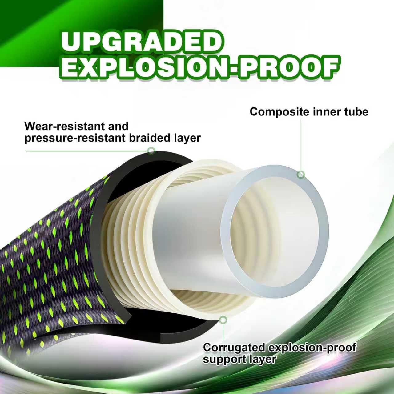 Torioweg Garden Hose 50ft - Lightweight Water Hose, with 10-Pattern Nozzle, Triple-Layer Construction, All-Weather Hose,Flexible and Anti-Kink, Durable for Watering, Outdoor Use