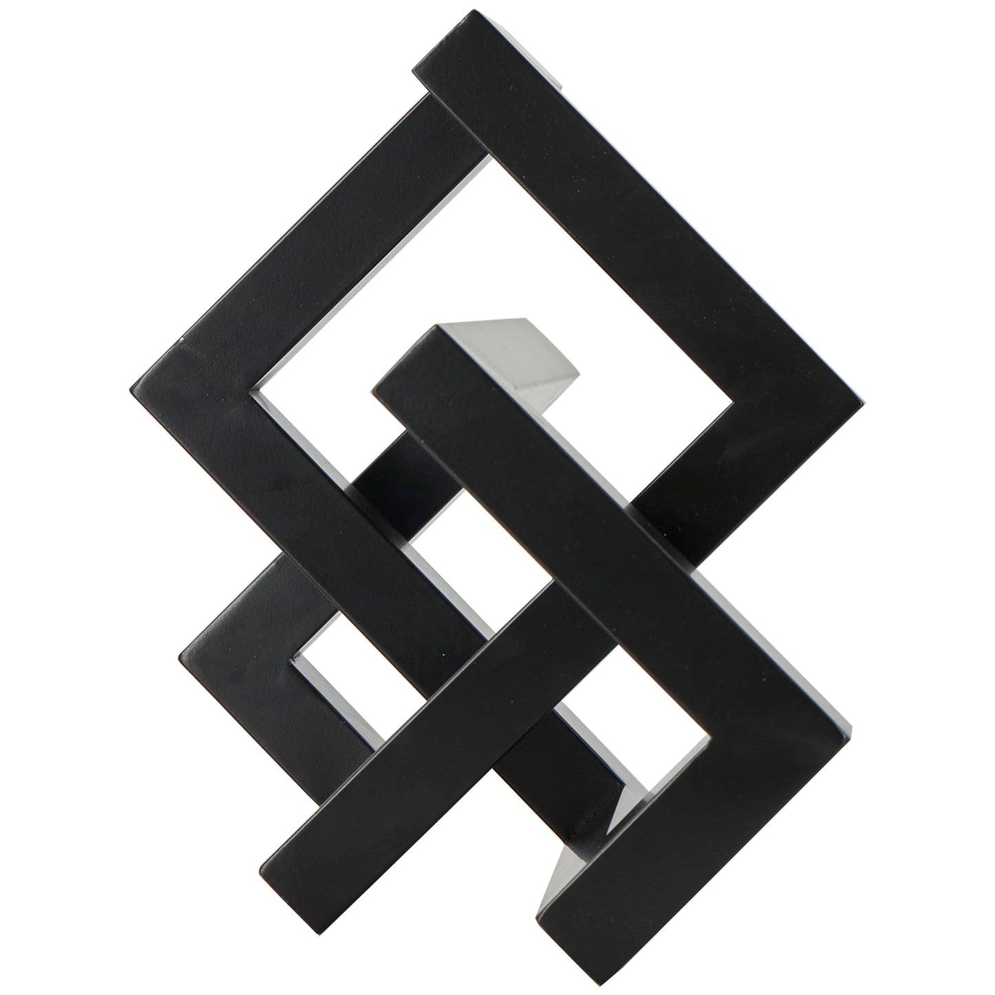 Deco 79 Metal Geometric Decorative Sculpture Abstract Shaped Home Decor Statue, Accent Figurine 12" x 13" x 7", Black