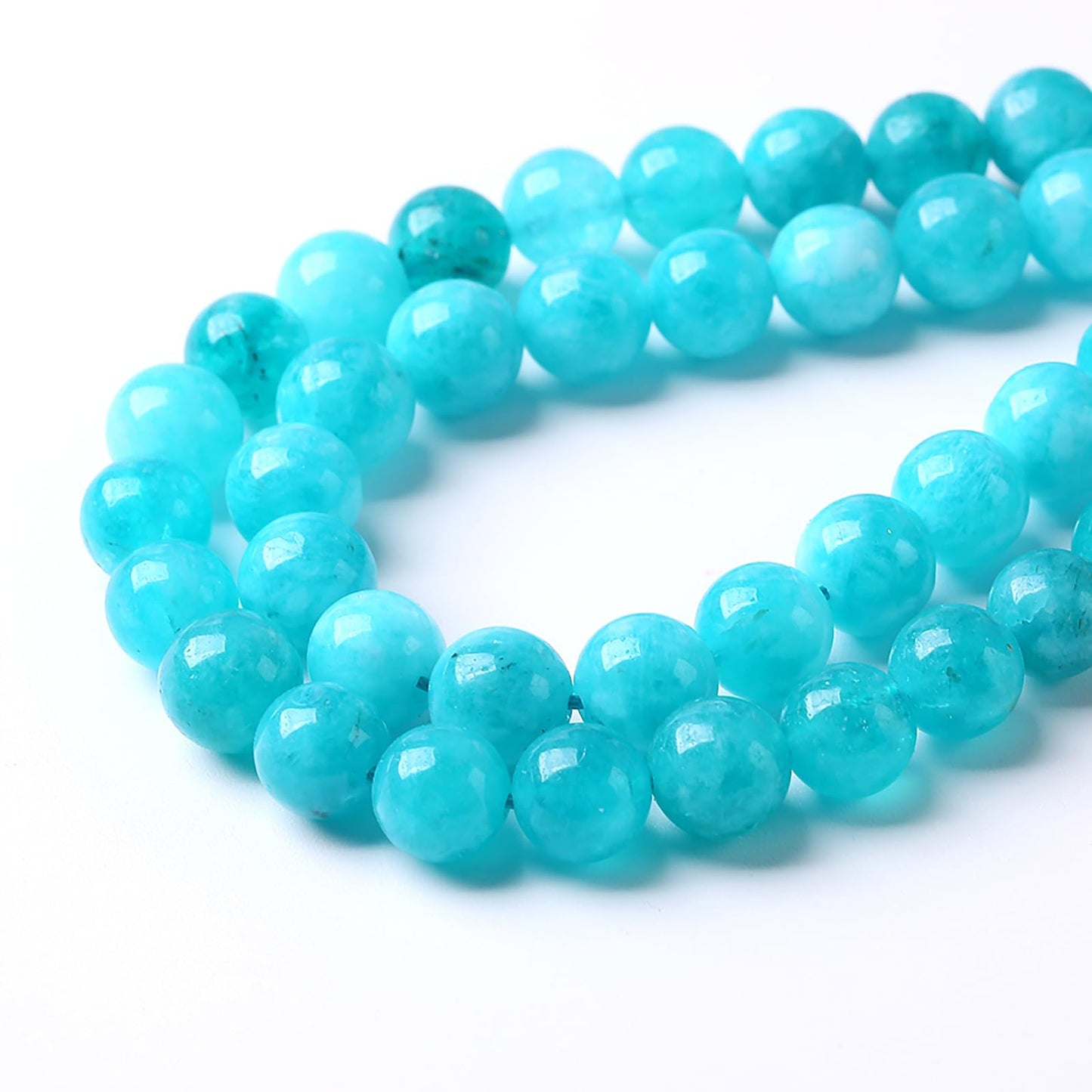 6MM 60PCS Natural Stone Amazonite Chalcedony Beads for Jewelry Making DIY Bracelet