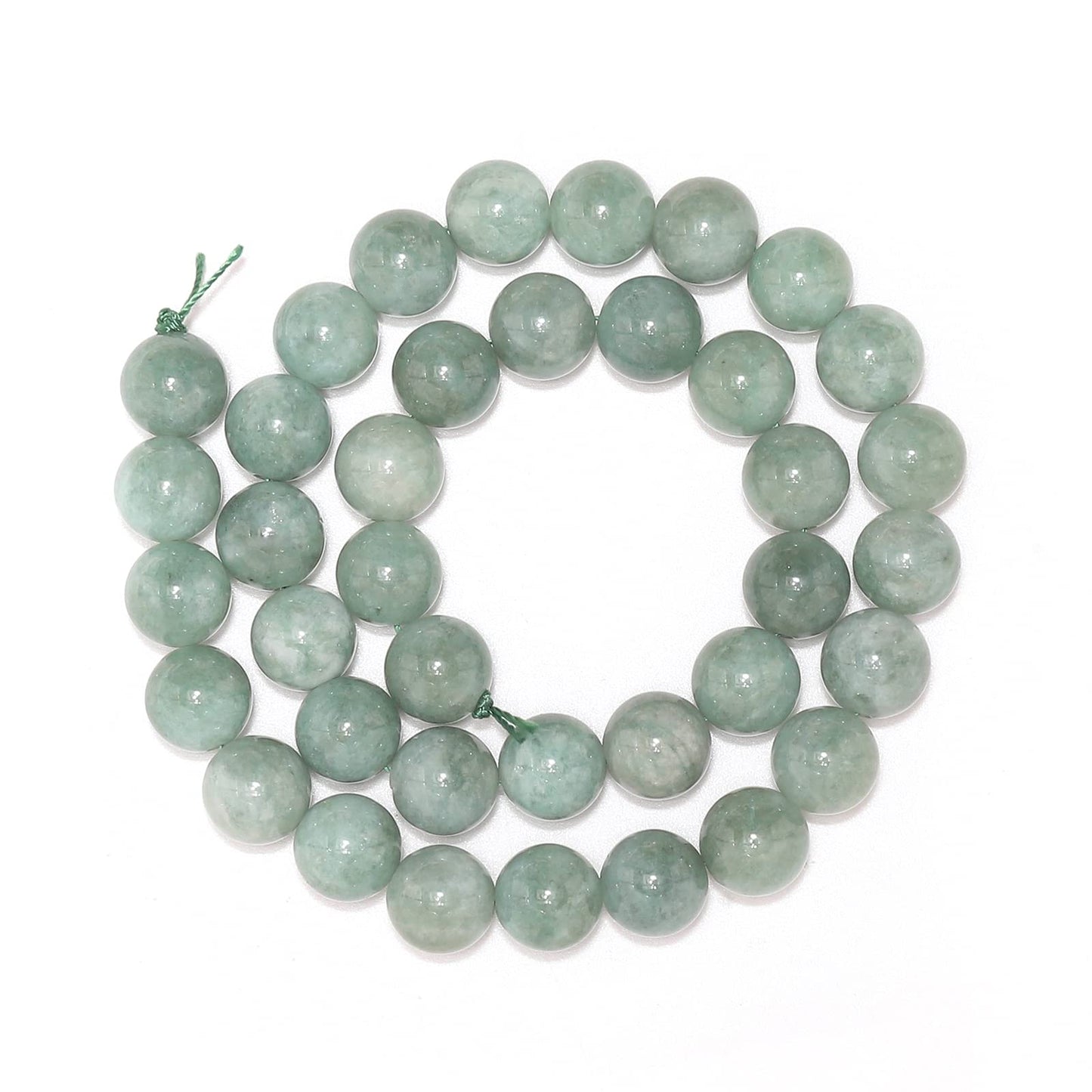 45pcs 8mm Burmese Jade Loose Beads for Jewelry Making, Natural Semi Precious Beads Round Smooth Gemstone Spacer Beads Charms for Necklaces Bracelets